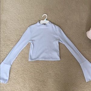 Forever 21 Semi cropped long bell sleeve top